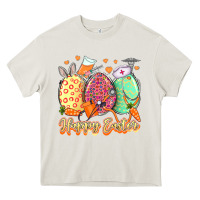 Cream Happy Easter Eggs Nurse Heavy Core Tee - LillyAllenDesigns