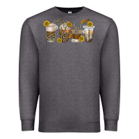 Charcoal Heather skeleton hands coffee cups Premium Sweatshirt - texasbilliewilder