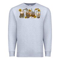 Heather Grey skeleton hands coffee cups Premium Sweatshirt - texasbilliewilder