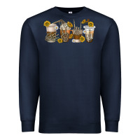 Navy skeleton hands coffee cups Premium Sweatshirt - texasbilliewilder