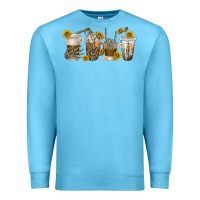 Ocean Blue skeleton hands coffee cups Premium Sweatshirt - texasbilliewilder