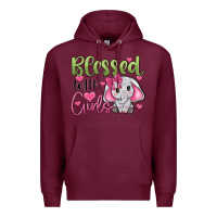 Burgundy blessed with girls Premium Hoodie - JahusDesignShop