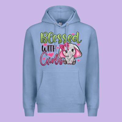 Blessed With Girls Premium Hoodie Designed By Jahusdesignshop