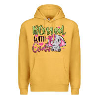 Mustard blessed with girls Premium Hoodie - JahusDesignShop