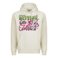 Oatmeal Heather blessed with girls Premium Hoodie - JahusDesignShop