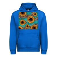 Cobalt sunflower turquoise glitter Urban Hoodie - JahusDesignShop