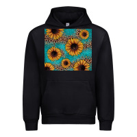 Foreset Green sunflower turquoise glitter Urban Hoodie - JahusDesignShop