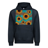 Navy sunflower turquoise glitter Urban Hoodie - JahusDesignShop
