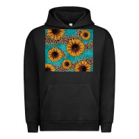 Pigment Black sunflower turquoise glitter Urban Hoodie - JahusDesignShop