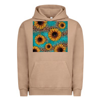 Sunflower Turquoise Glitter Urban Hoodie | Teevron