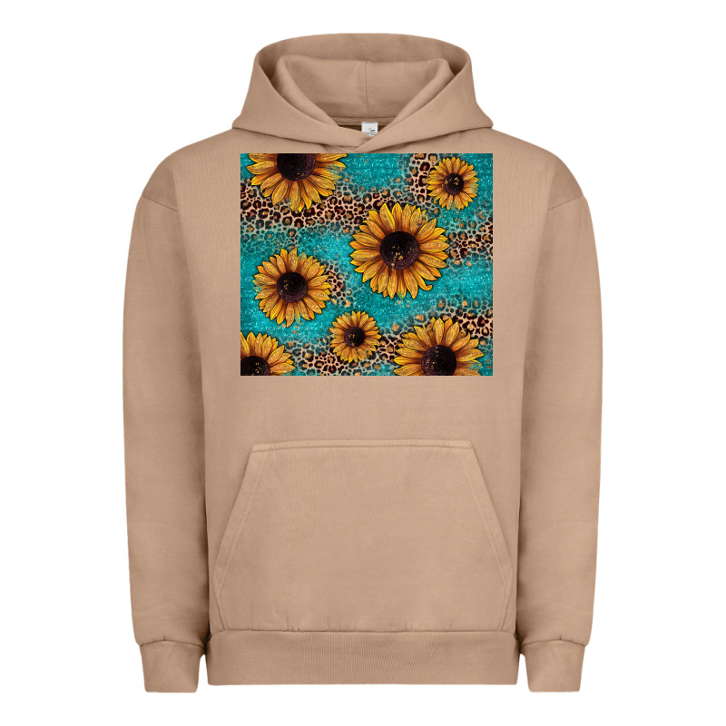 Sunflower Turquoise Glitter Urban Hoodie by JahusDesignShop | Teevron