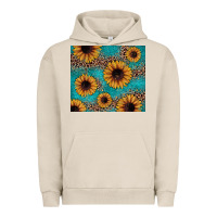 Pigment French Oak sunflower turquoise glitter Urban Hoodie - JahusDesignShop