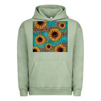 Pigment Oil Green sunflower turquoise glitter Urban Hoodie - JahusDesignShop