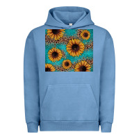 Pigment Pebble Blue sunflower turquoise glitter Urban Hoodie - JahusDesignShop