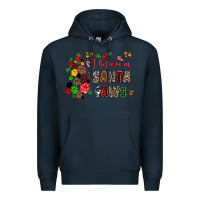 Navy i believe in santa paws Premium Hoodie - AdoDesignShop