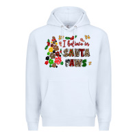 White i believe in santa paws Premium Hoodie - AdoDesignShop