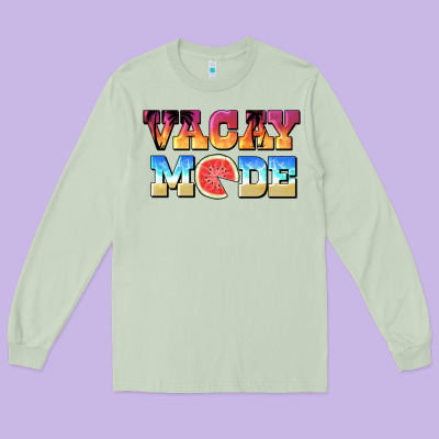 Vacay Mode Watermelon Long Sleeve Tee Designed By Barkaloodesign