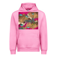 Fuchsia Pink pink glitter leopard sunflower gemstone Urban Hoodie - JahusDesignShop