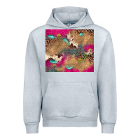 Heather Grey pink glitter leopard sunflower gemstone Urban Hoodie - JahusDesignShop