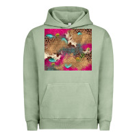 Pigment Oil Green pink glitter leopard sunflower gemstone Urban Hoodie - JahusDesignShop