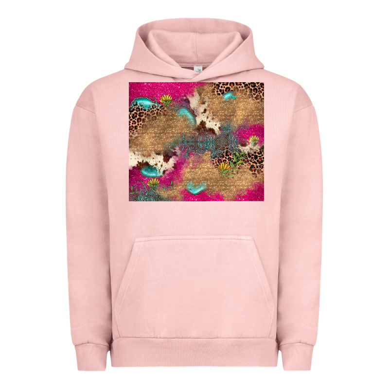 Pink Glitter Leopard Sunflower Gemstone Urban Hoodie by JahusDesignShop | Teevron