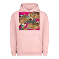 Pigment Salmon pink glitter leopard sunflower gemstone Urban Hoodie - JahusDesignShop