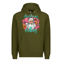 Army Green christmas vibes santa Premium Hoodie - AdoDesignShop