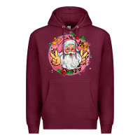 Burgundy merry christmas peace santa Premium Hoodie - AdoDesignShop