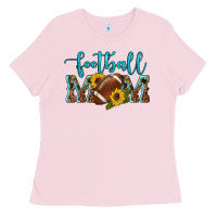 Western Leopard Camouflage Sunflowers  Glitter Mom Football Ladies Tee | Teevron