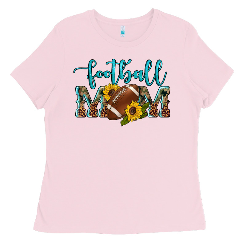 Western Leopard Camouflage Sunflowers  Glitter Mom Football Ladies Tee by Artiststas | Teevron