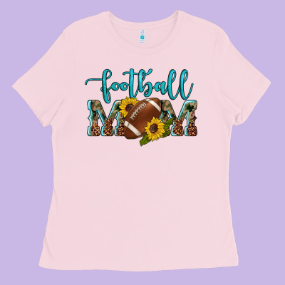 Western Leopard Camouflage Sunflowers  Glitter Mom Football Ladies Tee Designed By Artiststas