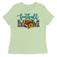 Matcha western leopard camouflage sunflowers  glitter mom football Ladies Tee - Artiststas