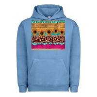 Pigment Pebble Blue leopard sunflower gemstone Urban Hoodie - JahusDesignShop