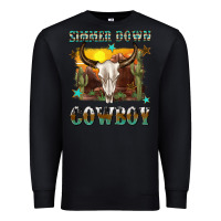 Black simmer down cowboy Premium Sweatshirt - texasbilliewilder