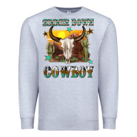 Heather Grey simmer down cowboy Premium Sweatshirt - texasbilliewilder