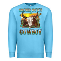 Ocean Blue simmer down cowboy Premium Sweatshirt - texasbilliewilder