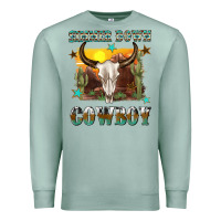 Seafoam simmer down cowboy Premium Sweatshirt - texasbilliewilder