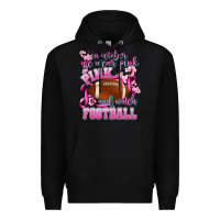 In October We Wear Pink And Watch Football Premium Hoodie | Teevron