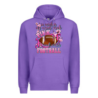Purple in october we wear pink and watch football Premium Hoodie - AdoDesignShop