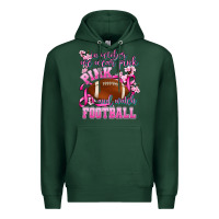 Sports Green in october we wear pink and watch football Premium Hoodie - AdoDesignShop