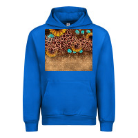 Cobalt leopard glitter sunflower gemstone Urban Hoodie - JahusDesignShop