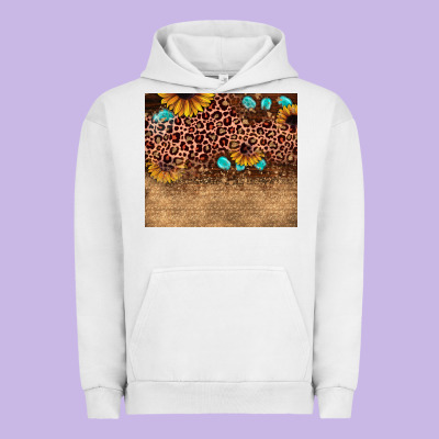 Leopard Glitter Sunflower Gemstone Urban Hoodie Designed By Jahusdesignshop