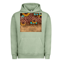 Pigment Oil Green leopard glitter sunflower gemstone Urban Hoodie - JahusDesignShop
