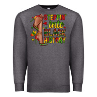 Charcoal Heather steppin into black history Premium Sweatshirt - Zillion Design Studio