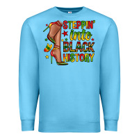 Ocean Blue steppin into black history Premium Sweatshirt - Zillion Design Studio