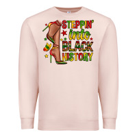 Pale Pink steppin into black history Premium Sweatshirt - Zillion Design Studio