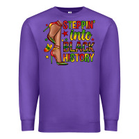 Purple steppin into black history Premium Sweatshirt - Zillion Design Studio