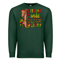 Sports Green steppin into black history Premium Sweatshirt - Zillion Design Studio