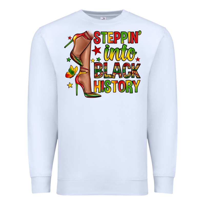 Steppin Into Black History Premium Sweatshirt by Zillion Design Studio | Teevron
