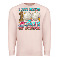 Pale Pink i just served 100 days of school volleyball Premium Sweatshirt - Zillion Design Studio